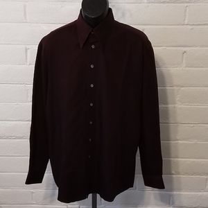 Haupt Dress Shirt Button Down 16 1/2 Brown